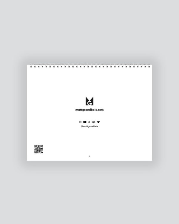 matt grandbois 2023 calendar back
